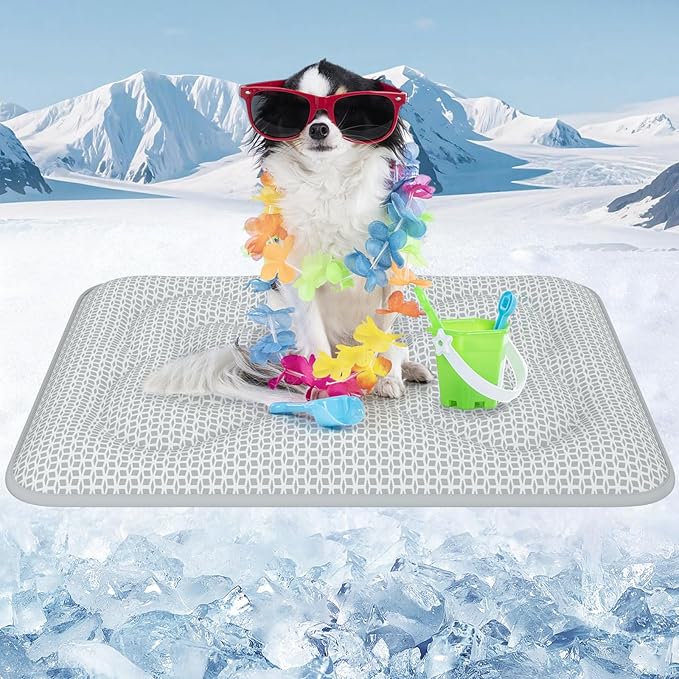 Rywell Dog Cooling Mat, 30”x20” Super Thick & Reversible Cooling Mat for Dogs, Arc-Chill 3.0 & PCM for Long-Lasting Cool and Color-Changing (Q-Max > 0.5), All-Season Use & Portable for Travel