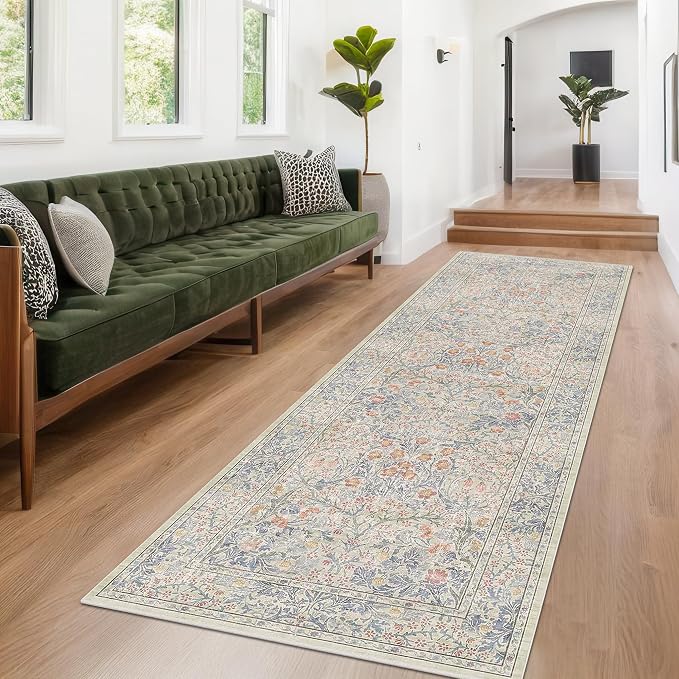 Hazo Haus Floral 3x8 Wide Hallway Runner