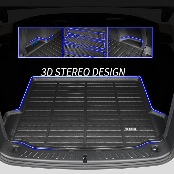 KELCSEECS® Floor Mats & Cargo Liner Custom for Mazda 3 2026 2025 2024 2023 2022 2021 2020 2019(Only Fits Hatchback Models)All Weather Protection Floor Liners Front &Rear Row Full Set Accessories Black
