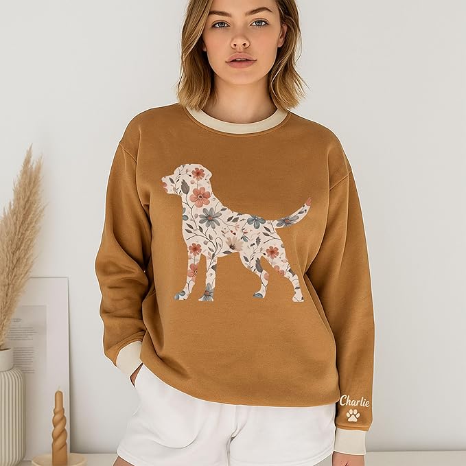 NAZENTI Personalized Dog Sweatshirt, Custom Photo Shirts, Dog Embroidered Shirt for Women, Men, Pet Lovers Gifts, Mom Gift