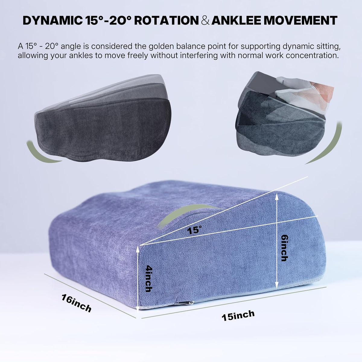 Foot Rest Under Desk for Office, Ergonomic Footrest, 2 Height Levels, Rocking Foot Stool Under Desk, Comfortable Foam Desk Foot Rest for Home Office, Gaming and Work (Charcoal Gray)
