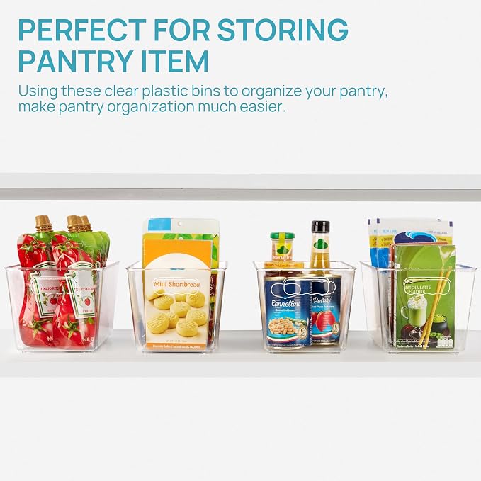 Vtopmart Clear Plastic Storage Bins, Countertops, Freezer Organization