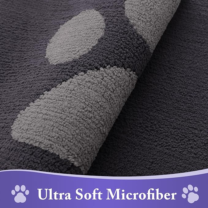 Buganda Dog Door Mat for Muddy Paws, Absorbent Dirt Trapper Washable Indoor Doormats, Non Slip Low-Profile Mud Mat for Dogs, Front Entrance Doormat for Inside Floor (30x20 Inches, Dark Grey)