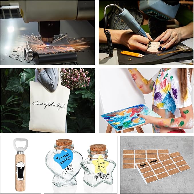 Dunzoom 257 Pcs Laser Material Kit Laser Engraving Materials Including Acrylic