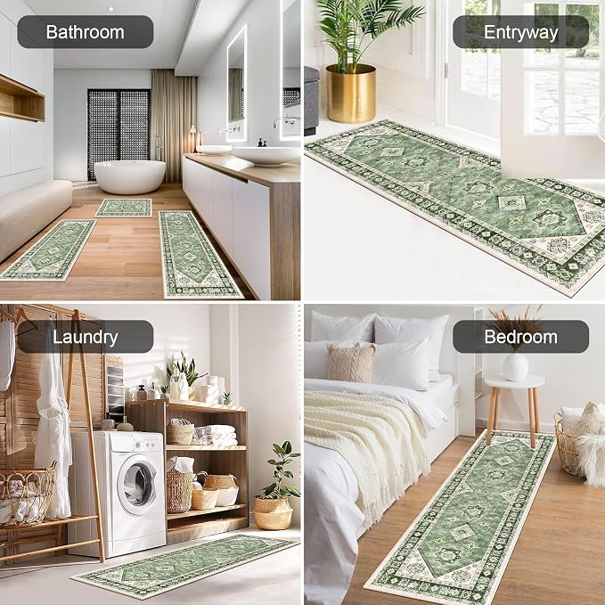 HEBE Boho Kitchen Rug Sets 3 Piece