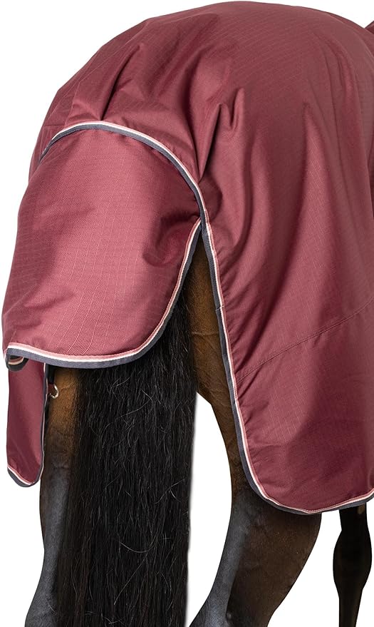 HORZE Glasgow Light Weight Waterproof Turnout Horse Sheet (No Fill) - Burgundy - 78 in