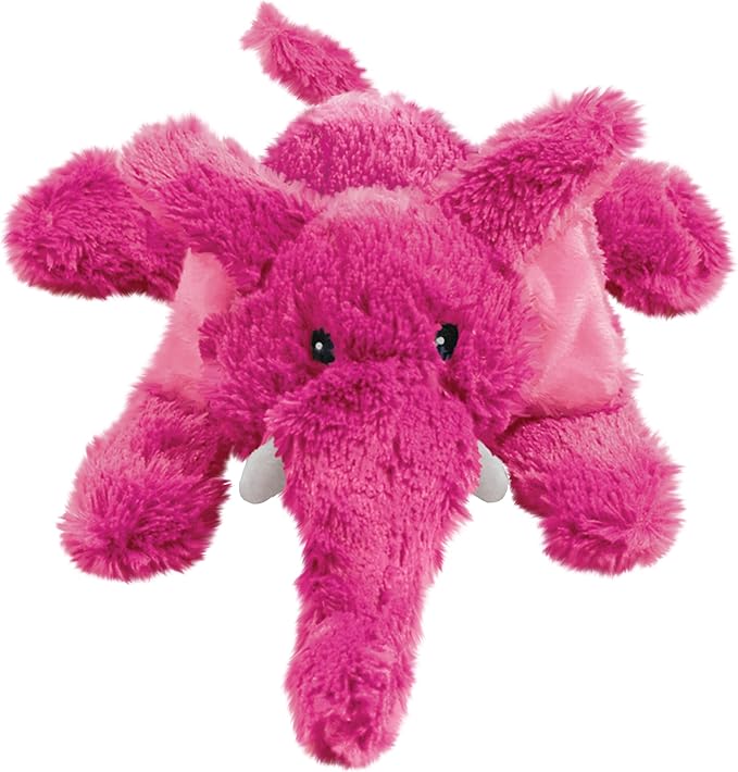KONG Cozie Plush Dog Toy with Squeaker (Elmer The Elephant, Medium)