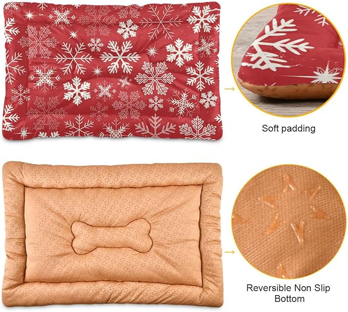 Pet Bed Snowflake Dog Bed Mat Absorbing Non Slip Pad Pet Sleeping Mat for Small, Medium, and Large Dogs Puppy Cat 36 in x 24 in