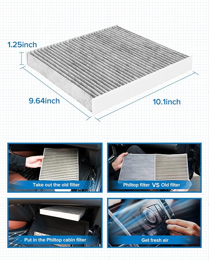 PHILTOP Cabin Air Filter, Replacement