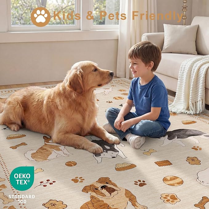 DUKINO 2.6x8 Washable Runner Rug
