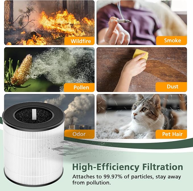 B-D02L Air Purifier Replacement Filter, Compatible
