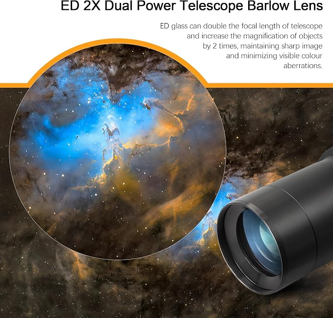 Astromania Telescope Accessory Set 12 Piece, 2 Inch Eyepiece and Filter