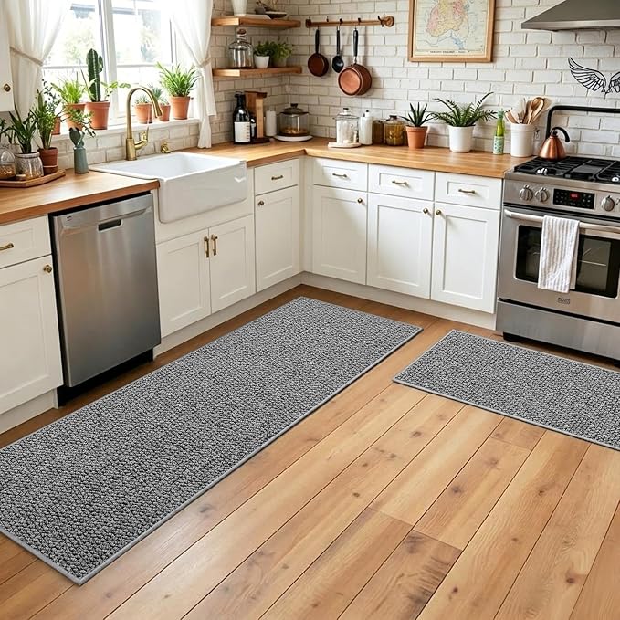 Faux Jute Hallway Runner Rug 2'x10', Washable & Non-Slip, No Odor. Farmhouse