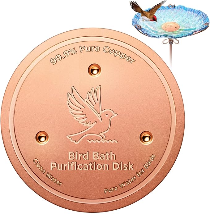 Bird Bath Copper Disk, Copper Disk for Bird Bath Cleaning, A Universal Purification Fit for Outdoor Bird Baths