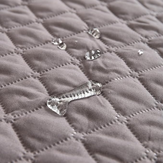 GIBZ Water Resistant Dog Bed Blanket Cover Large Anti Slip Pet Furniture Protector Washable Cat Quilted Mat for Couch, Grey, 210x210cm
