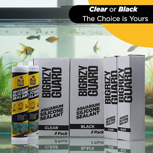 Aquarium Silicone Sealant Clear 10.14 Fl oz Cartridge - Aquarium Safe Silicone for Fish & Plants, 100% Waterproof, Non-Toxic, Solvent Free, Strong Bond, Fast Curing, Transparent (1 Pack)