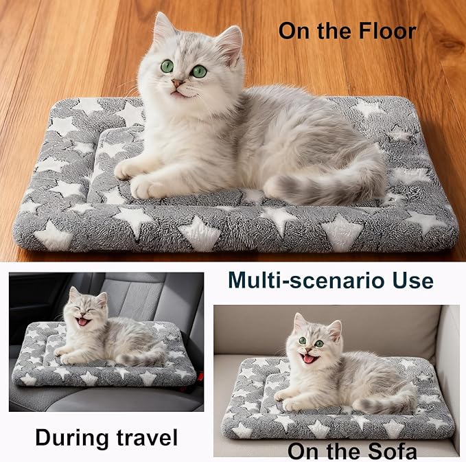 Dog Bed Mat - Reversible Dog Crate Bed Mats, Soft & Breathable Kennel Pad, Durable Crate Bed for Extra Small Dogs & Cats