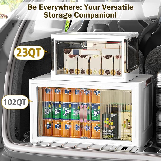 Clear Storage Bin with Lid 3 Pack 【Stackable & Sturdy】 Plastic Multifunctional