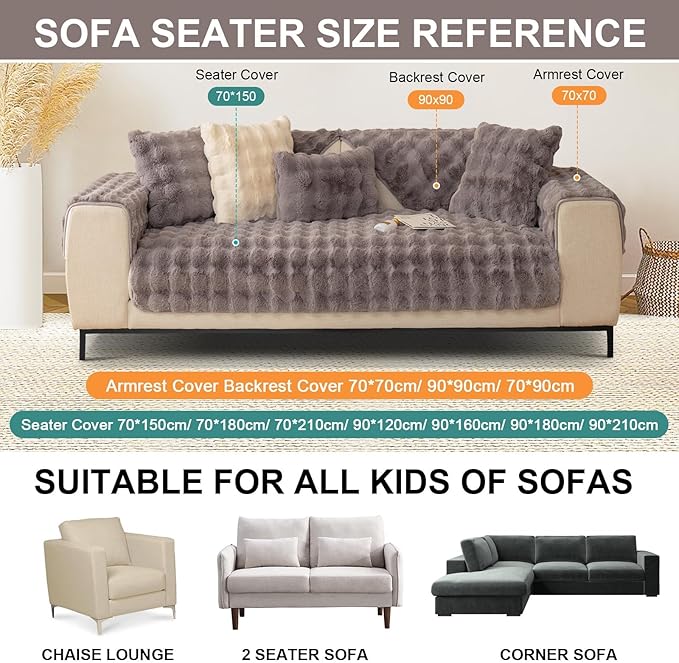 Couch Covers For Dogs,Funny Fuzzy Pet Couch Cover,Plush Solid Colour Non-Slip Couch Cover,Big Dog Bed Blanket, Washable Soft Plush Throw Protector For Bed Couch Car Sofa (35.73x82.68in, Dark Grey)