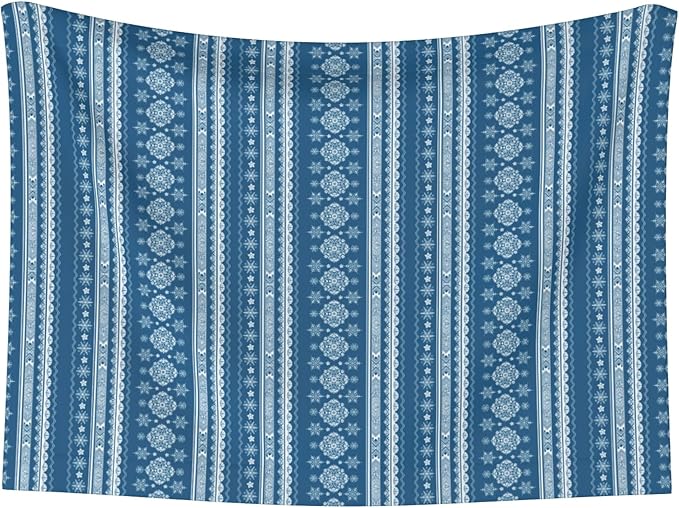 Boho Blanket for Pet - Blue White Snowflake Throw Blanket 23x16 Bohemian Couch Blankets for Puppy Dogs Cats