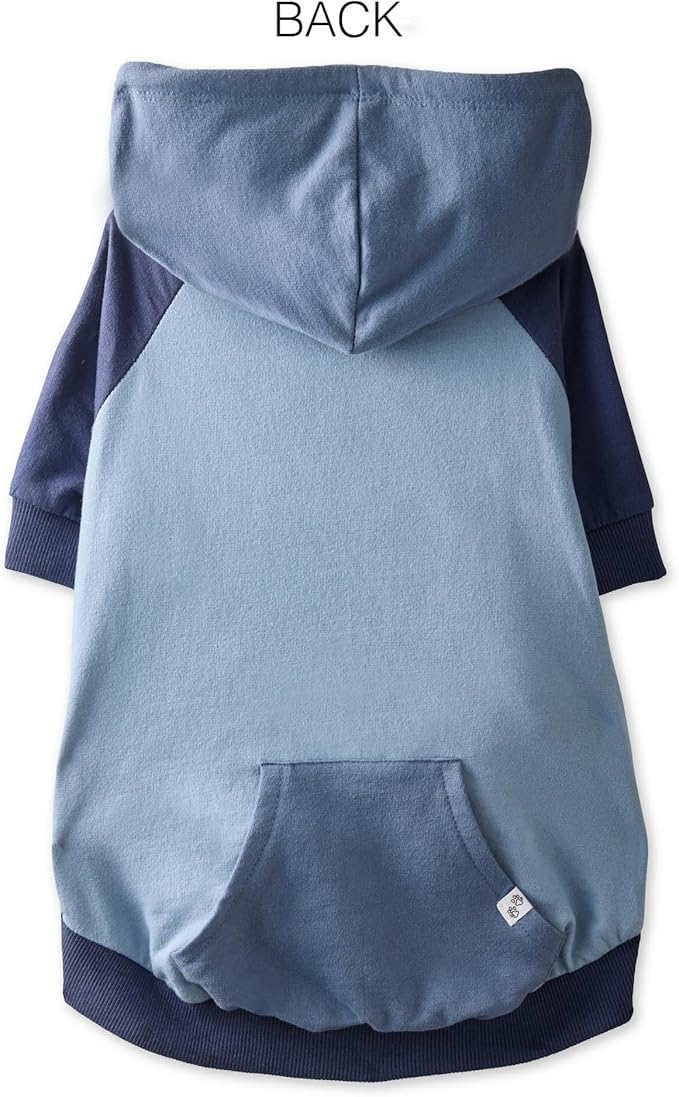 Rocky – The Orginal Lightweight Hooded TEE 100% Organic Cotton Dog Hoodie Pet Coat Sweater for Small, Medium, Large Dogs, Navy Color Block, XX-Small