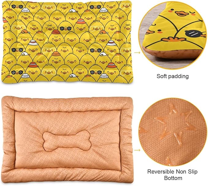 Pet Bed Cute Funny Ducks Dog Bed Mat Absorbing Non Slip Pad Pet Sleeping Mat for Small, Medium, and Large Dogs Puppy Cat 36 in x 24 in