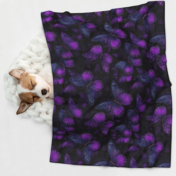 Waterproof Dog Blanket Soft Pet Blanket for Puppy Cat, Fleece Cat Throw Blankets for Furniture Bed Couch Sofa Reversible - Butterflies