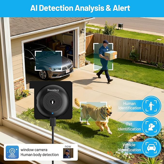 3MP 2K Pet Camera for Aquarium, Reptile & Bird Feeder, No Drill Window Security Camera, 5GHz/2.4GHz WiFi, Color Night Vision, 24/7 Recording, Human Detection & Alarm, 2-Way Audio, Work w/Alexa