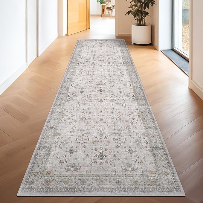 Hazo Haus Light Gray Kitchen Rug 12 ft Long