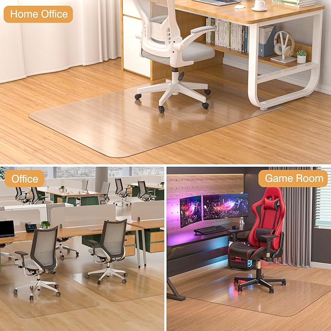 Office Chair Mat for Hardwood Floor, Heavy Duty Non-Slip Chair Mat for Rolling