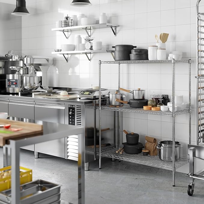18" Deep x 42" Wide x 54" Height Wire Shelving Kit | 3-Tier | NSF Commercial Storage Rack Unit