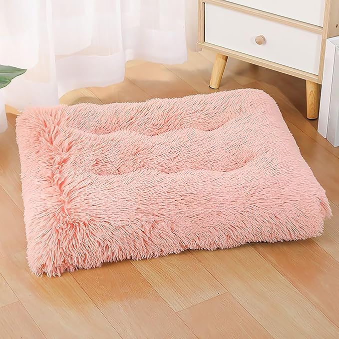 Dog Crate Mat, Dog Bed for Large Dogs, Comfy Fluffy Kennel Pad Anti-Slip for Dog beds & Furniture, Quilted Dog Bed for Pets for Medium/Small Dogs Cats (Color : Pink 2, Size : 43x29)