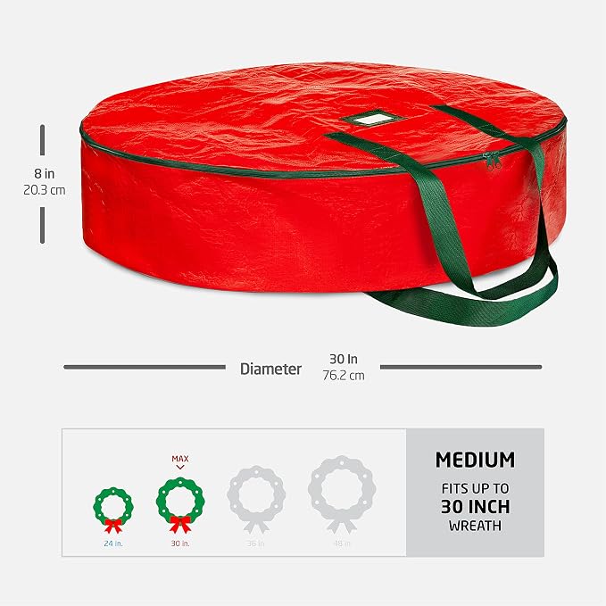 ZOBER Christmas Wreath Storage Container 30 Inch