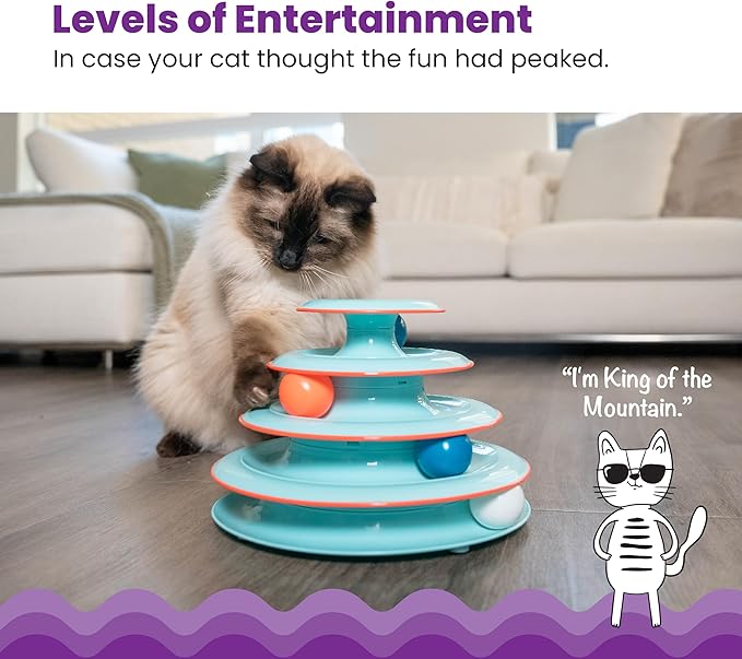Petstages Chase Meowtain Interactive 4-Tier Cat Track Toy