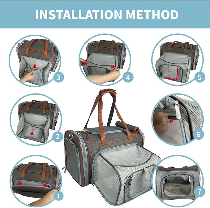 Mr. Peanut's Gold Series Big Apple XL Size Airline Compliant Expandable Pet Carrier V3.0 (Deja Blue)
