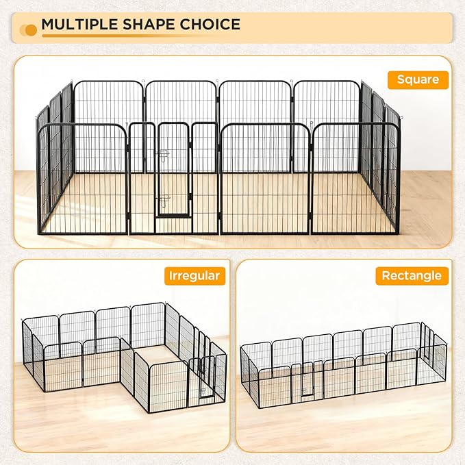 BestPet Indoor Dog Playpen,40inch 16 Panels Dog Pen Fence Outdoor Pet Playpen Pet Exercise Pen for RV Camping Yard, Black