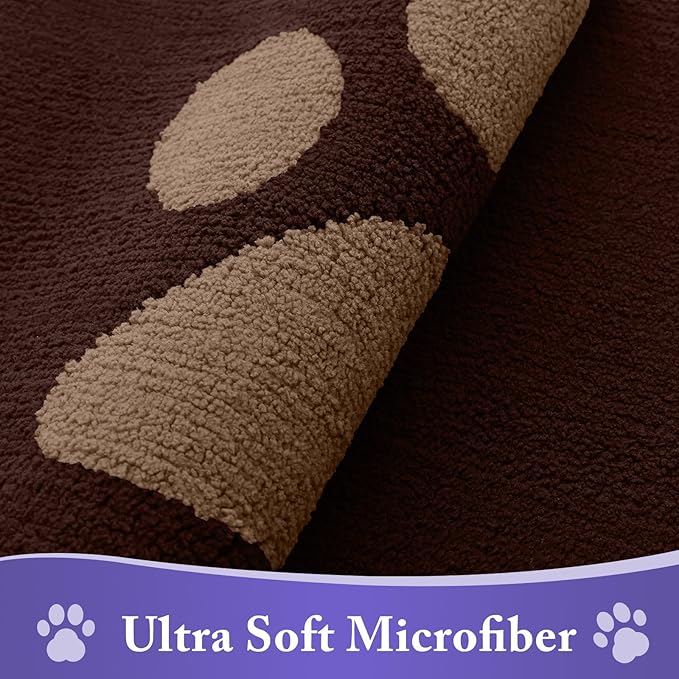 Buganda Dog Door Mat for Muddy Paws, Absorbent Dirt Trapper Non Slip Indoor Doormats, Washable Low-Profile Mat for Mud Dogs, Entryway Carpet for Inside Floor (30x20 Inches, Brown)