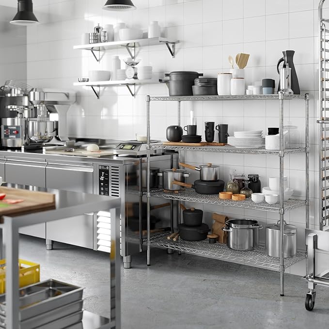 18" Deep x 48" Wide x 54" Height Wire Shelving Kit | 4-Tier | NSF Commercial Storage Rack Unit