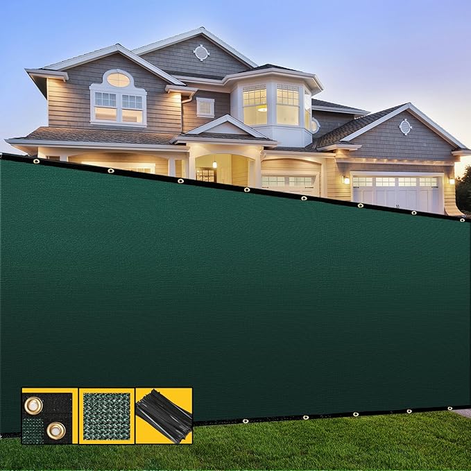 Customized 4' x 192' Green Fence Privacy Screen,with Bindings & Grommets,Heavy Duty for Gardens Backyard Patio Tennis Court Pool Construction Project Outdoor Events,We Make Custom Sizes