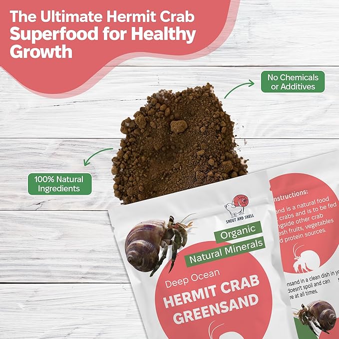 Snout and Shell Hermit Crab Food Bundle – Fruity Breakfast Blend, Crabby Bug Blend & Greensand – Organic, High Protein, Natural Minerals – Complete Nutrition for Healthy Shell Growth & Vitality
