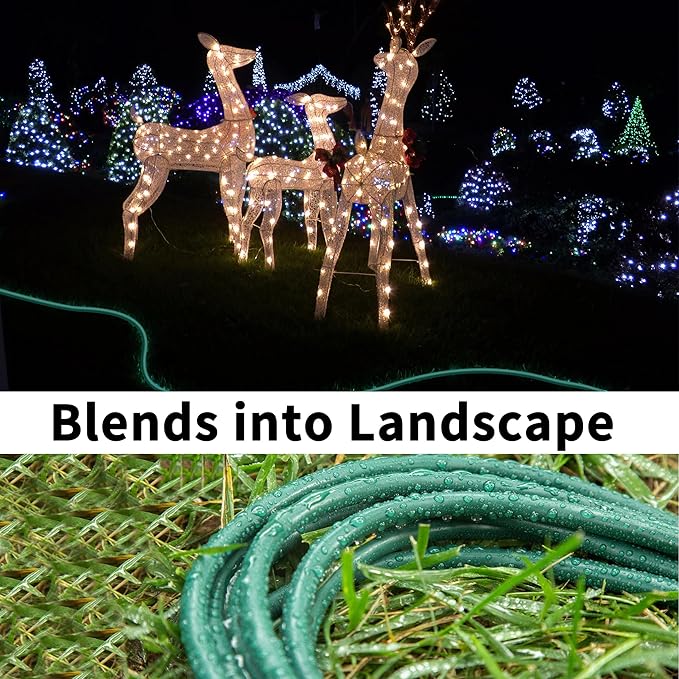 HUANCHAIN Indoor Outdoor Green Extension Cord 20 ft Waterproof, 16/3 Gauge Flexible Cold-Resistant Appliance Extension Cord Outside, 13A 1625W 16AWG SJTW, 3 Prong Electric Cord, ETL