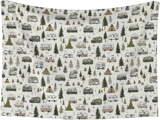 Waterproof Dog Blanket Soft Pet Blanket for Puppy Cat, Fleece Cat Throw Blankets for Furniture Bed Couch Sofa Reversible - Camp Van 2