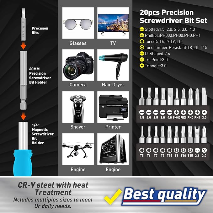 Amartisan 258-Piece Ultimate Screwdriver Bit Set, Chrome Vanadium Steel Driver