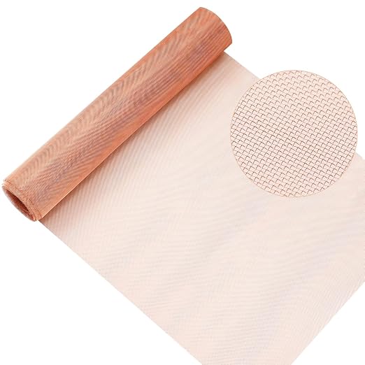 Therwen 12 Inch x 10 ft Copper Mesh Screen 99.9% Pure Copper 40 Mesh Roll Wire