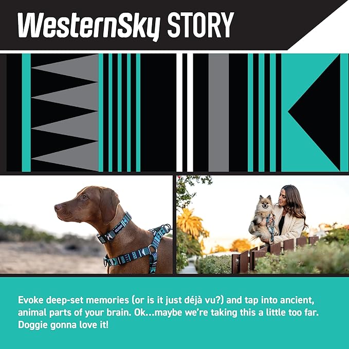 Wolfgang Heavy Duty Adjustable Dog Harness, Pull-Tested for Walking & Training, WesternSky Print, Medium