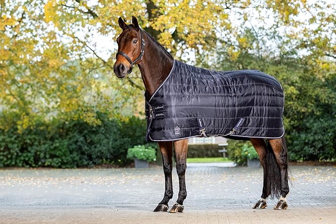 LeMieux Arika Stable-Tek 100g Blanket - Diamond Ripstop Outer - Breathable and Stain Repellent - Navy - 78"