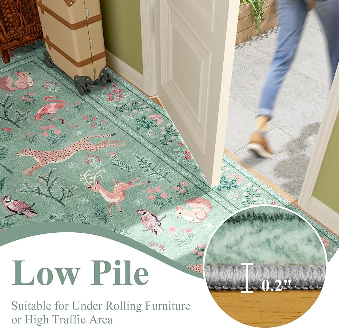 DUKINO 2x6 Rug for Hallway, Washable Kitchen Runner Rug