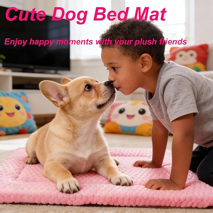 Dog Bed Mat - Soft Crate Pad for Kennel, Durable Pet Bed for Small Dogs & Cats - Comfort Support for Pet Crate, Cage, House