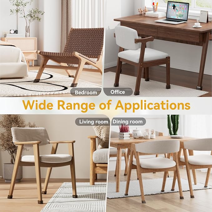 24PCS Rectangular Chair Leg Floor Protectors, Furniture Sliders, Non-Slip Felt