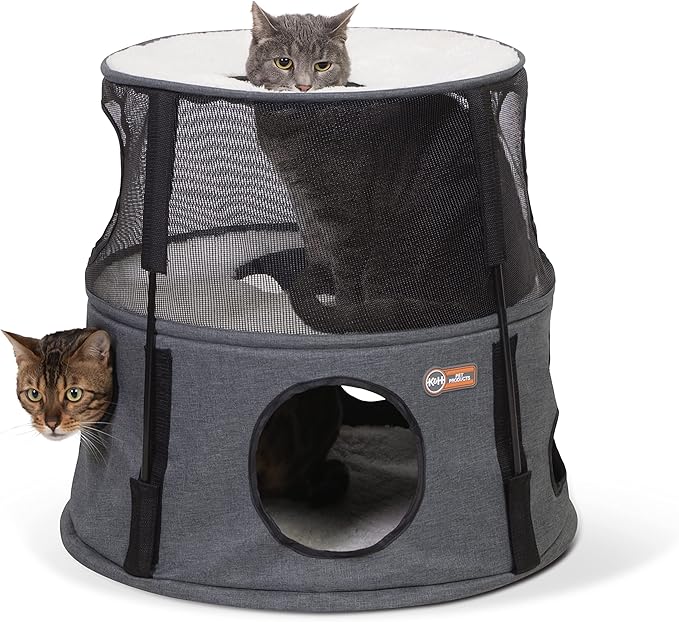 K&H Pet Products Kitty Tower Classy Gray 2 Story